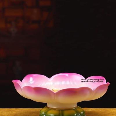 ĐĨA SỨ HOA SEN BÀY HOA QUẢ